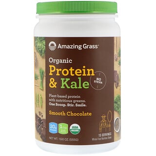 Amazing Grass, Bio-Protein- und Grünkohlpulver auf pflanzlicher Basis, zarte Schokolade, 555 g (19,6 oz.)