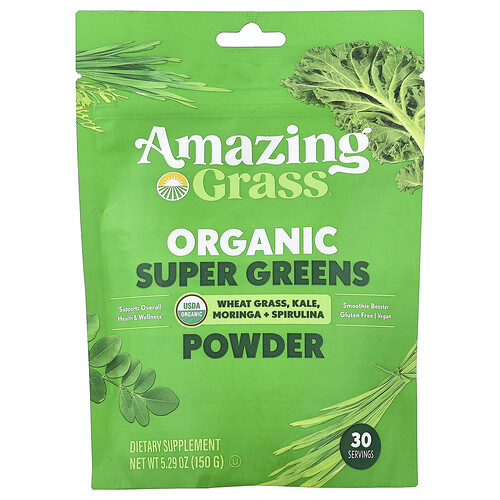 Amazing Grass, Organic Super Greens Powder, 5.29 oz (150 g)