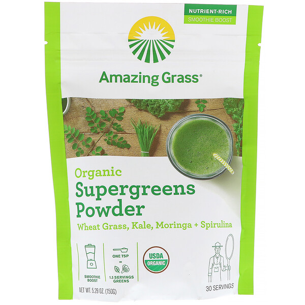 Amazing Grass, Bio SuperGreens-Pulver, 150 g