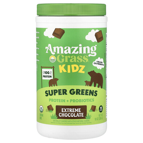 Amazing Grass, Kidz Super Greens, Protein + Probiotika, Extreme Schokolade, 285 g