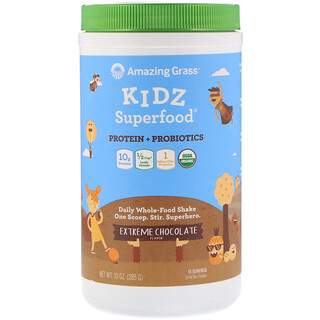 Amazing Grass, Kidz Superfood, протеины и пробиотики, мегашоколадный вкус, 10 унц. (285 г)