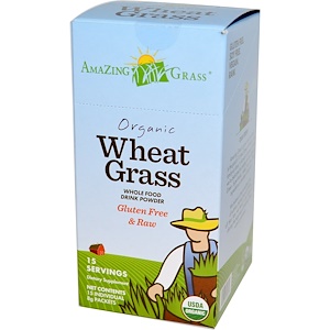 Amazing Grass, Органическая трава пшеницы, полезный сухой напиток, 15 отдельных пакетов, 8 г каждый