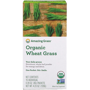 Отзывы о Амайзинг Грас, Organic Wheat Grass, 15 Individual Packets, 0.28 oz (8 g) Each