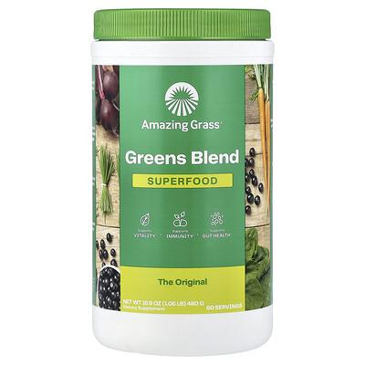 Amazing Grass, Mezcla de verduras y superalimentos, 480 g (16,9 oz)