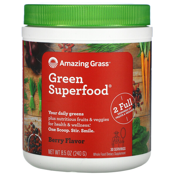 Amazing Grass, Grünes Superfood, Beeren-Trinkpulver, 8,5 oz (240 g)