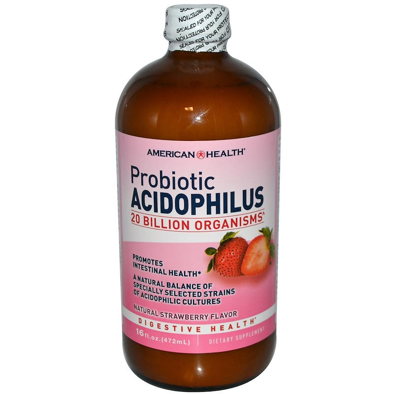 American Health, Probiotic Acidophilus, Natural Strawberry flavor, 16