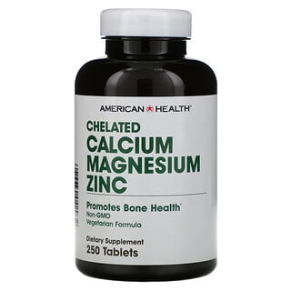 American Health, إستخلاب الكالسيوم المغنيسيوم والزنك، 250 قرص