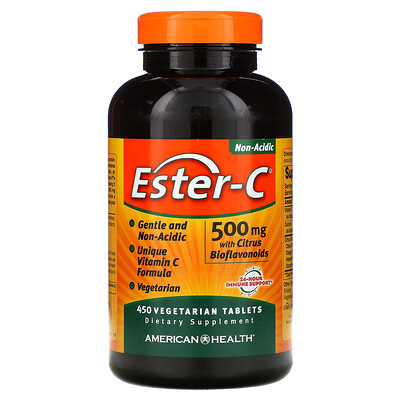 American Health Ester-C с цитрусовыми биофлавоноидами, 500 мг, 450 вегетарианских таблеток