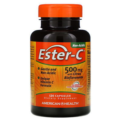 American Health Ester-C с цитрусовыми биофлавоноидами, 500 мг, 120 капсул