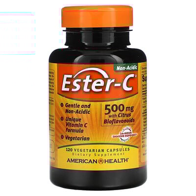 

American Health, Ester-C with Citrus Bioflavonoids, 500 mg, 120 Vegetarian Capsules