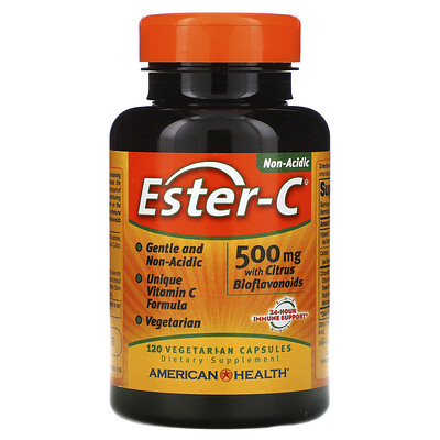 American Health Ester-C с цитрусовыми биофлавоноидами, 500 мг, 120 вегетарианских капсул
