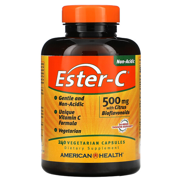 Ester-C 酯化維生素 C，含柑橘類生物黃酮，500 毫克，240 粒素食膠囊