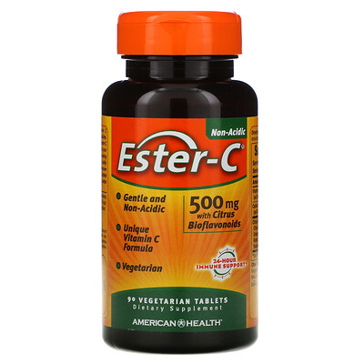 American Health Ester-C, 500 мг, 90 вегетарианских таблеток