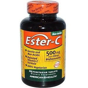 Купить American Health, Эстер-C, 500 мг с цитрусовыми биофлавоноидами, 225 растительные таблетки  на IHerb