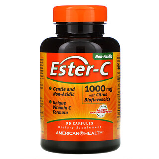 American Health, 含柑橘生物黃酮素的 Ester-C，1000 毫克，90 粒膠囊