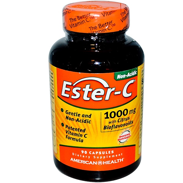 American Health, Ester-C с цитрусовыми биофлавоноидами, 1000 мг, 90 капсул