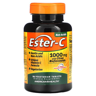 American Health, Ester-C®，含柑橘生物类黄酮，1,000 毫克，90 粒素食片