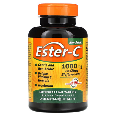 

American Health, Ester-C with Citrus Bioflavonoids, 1,000 mg, 120 Vegetarian Tablets