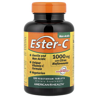 أميريكن هيلث‏, Ester-C® مع الفلافونويدات الحيوية الحمضية ، 1،000 ملجم ، 120 قرصًا نباتيًا