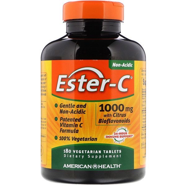 American Health, アメリカンヘルス, Ester-C, 1000 mg with Citrus Bioflavonoids, 180 Veggie Tabs