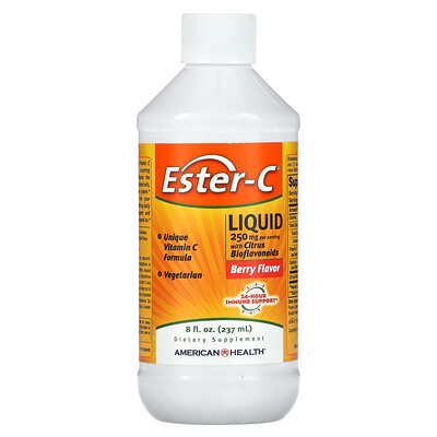 

American Health Ester-C в жидкой форме с биофлавоноидами цитрусовых ягодный вкус 250 мг 237 мл (8 жидк. унций)