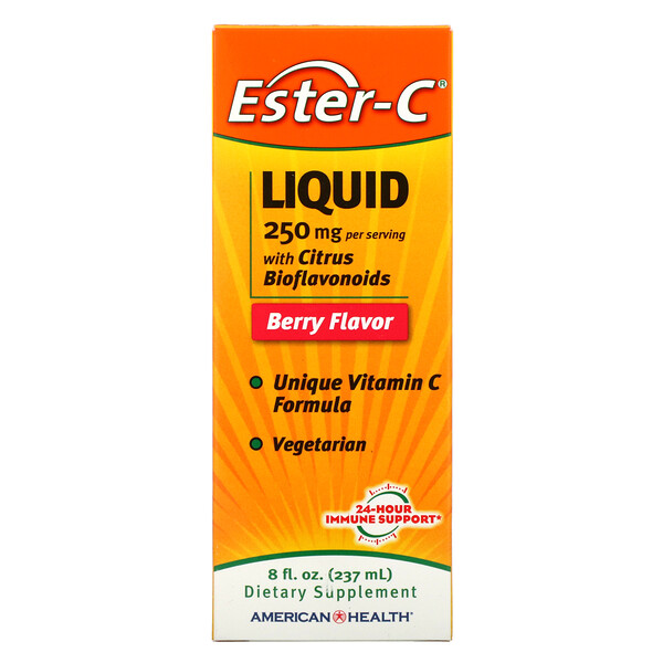 Ester-C Liquid with Citrus Bioflavonoids, Berry Flavor, 250 mg, 8 fl oz (237 ml)