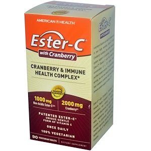 American Health, Иммуностимулирующий комплекс Ester-C с клюквой, 90 вегетарианских капсул