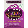 어메리칸 헬스, Probiotic KidChewables, Natural Grape Flavor, 5 Billion Live Culture, 30 Chewable Tablets