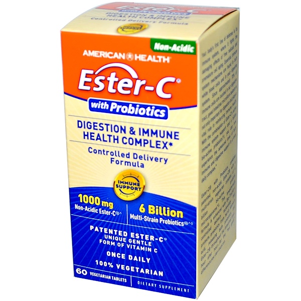 American Health, ΠΠΈΡΠ°ΠΌΠΈΠ½Π½ΡΠΉ ΠΊΠΎΠΌΠΏΠ»Π΅ΠΊΡ ΠΡΡΠ΅Ρ-C Ρ ΠΏΡΠΎΠ±ΠΈΠΎΡΠΈΠΊΠ°ΠΌΠΈ Π΄Π»Ρ ΡΠ»ΡΡΡΠ΅Π½ΠΈΡ ΠΏΠΈΡΠ΅Π²Π°ΡΠ΅Π½ΠΈΡ ΠΈ ΠΈΠΌΠΌΡΠ½Π½ΠΎΠ³ΠΎ Π·Π΄ΠΎΡΠΎΠ²ΡΡ, 60 ΡΠ°ΡΡΠΈΡΠ΅Π»ΡΠ½ΡΡ
ΡΠ°Π±Π»Π΅ΡΠΎΠΊ