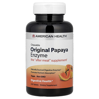American Health, Enzima de papaya masticable original, 250 comprimidos
