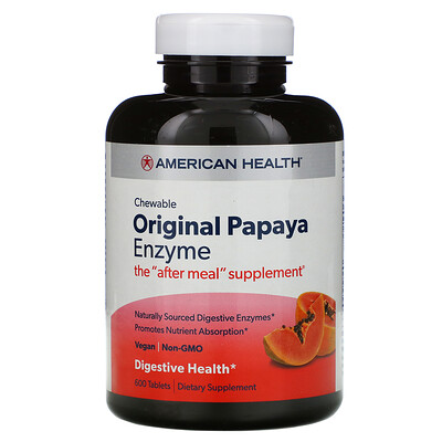 American Health Оригинальный фермент папайи, 600 жевательных таблеток