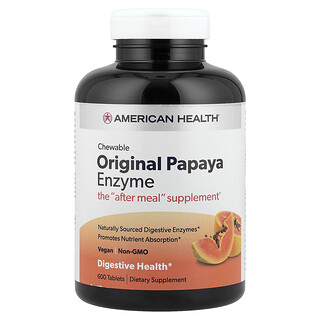 American Health, Enzima de papaya masticable original, 600 comprimidos