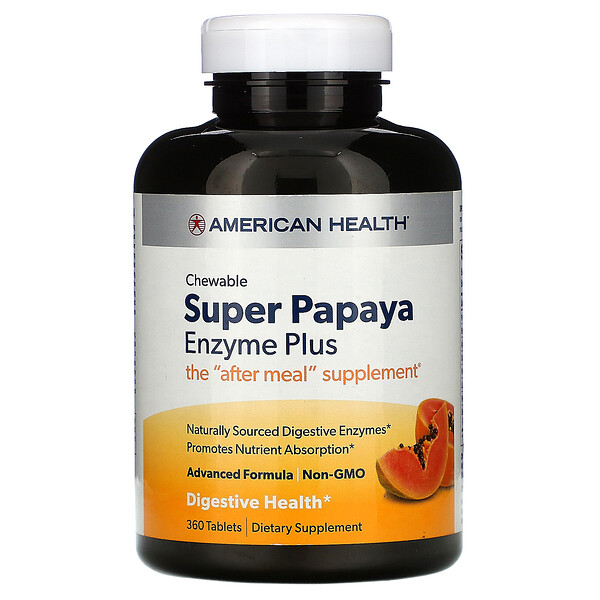 American Health, Chewable Super Papaya Enzyme Plus, 360 Tablets iHerb