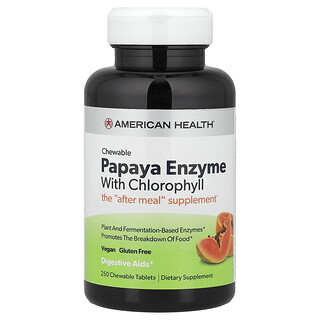American Health, Enzimas masticables de papaya con clorofila, 250 comprimidos masticables