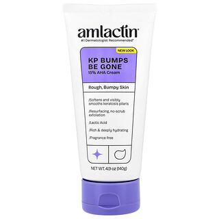 AmLactin, KP Bumps Be Gone, 15% AHA Cream, Rough, Bumpy Skin, Fragrance Free, 4.9 oz (140 g)