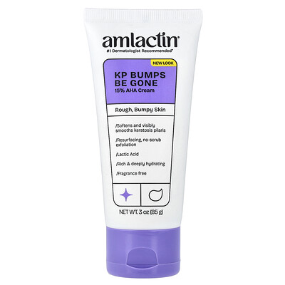 Photos - Cream / Lotion AmLactin AmLactin, KP Bumps Be Gone, 15 AHA Cream, Rough, Bumpy Skin, Fragrance Free, 3 oz  AML-00063(85 g)