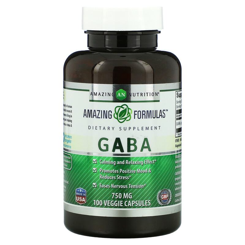 Amazing Nutrition Gaba 750 Mg 100 Veggie Capsules 1338