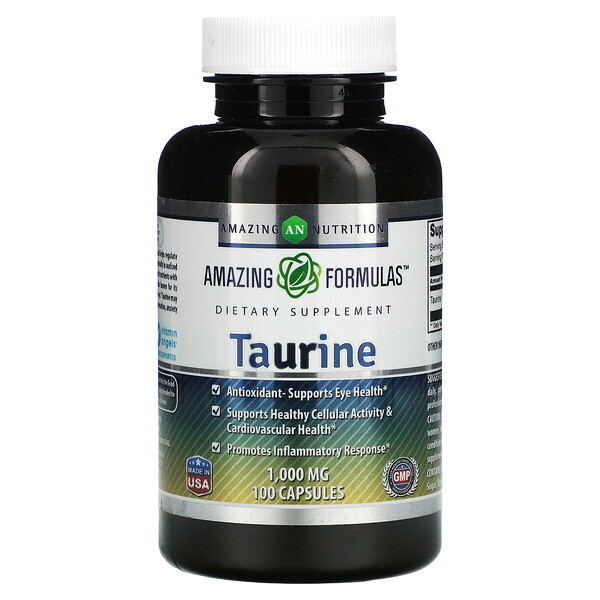 Amazing Nutrition‏, Taurine, 1,000 mg, 100 Capsules