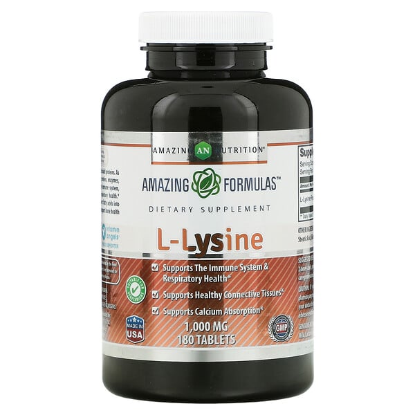 L-Lysine, 1,000 mg, 180 Tablets