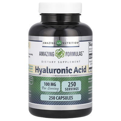 Amazing Nutrition, Ácido hialurónico, 100 mg, 250 cápsulas