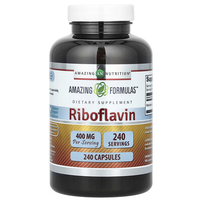 Amazing Nutrition, Riboflavina, 400 mg, 240 cápsulas