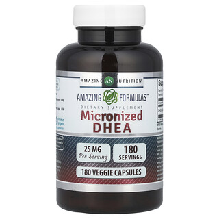 Amazing Nutrition, DHEA mikron, 25 mg, 180 Kapsul Sayuran