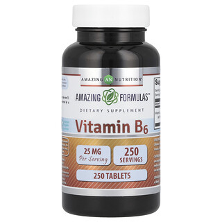 Amazing Nutrition, Витамин B6, 25 мг, 250 таблеток