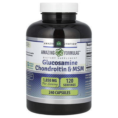 Amazing Nutrition, Glucosamina, condroitina y MSM, 240 cápsulas