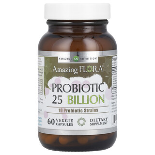 Amazing Nutrition, Amazing Flora™, Probiotisk, 25 milliarder, 60 vegetariske kapsler