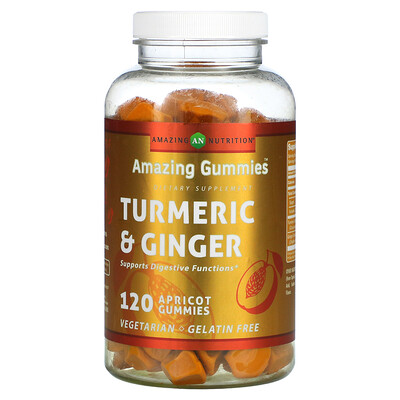 

Amazing Nutrition Amazing Gummies, куркума и имбирь, абрикос, 120 жевательных таблеток