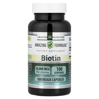 Amazing Nutrition, Biotin, 10,000 mcg, 100 Kapsul Sayuran