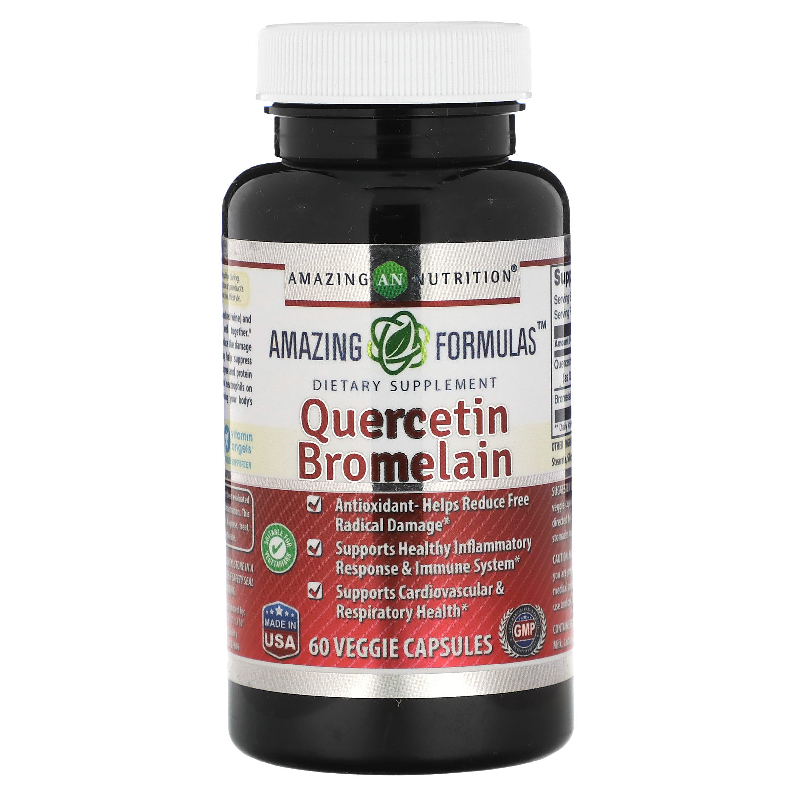 Amazing Nutrition, Quercetin Bromelain, 60 Veggie Capsules