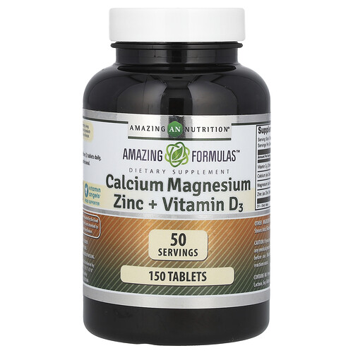 Amazing Nutrition Amazing Formulas Calcium Magnesium Zinc + Vitamin D3 150 Tablets