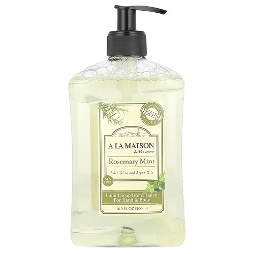 A La Maison de Provence, Liquid Soap For Hand & Body, Flüssigseife für Hände und Körper, Rosmarin-Minze, 500 ml (16,9 fl. oz.)